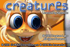 Creatures title screen for GameBoy Advance